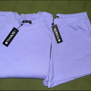 TEAM LTD | NWT Women's Fleece Shorts & Crewneck Set size Large